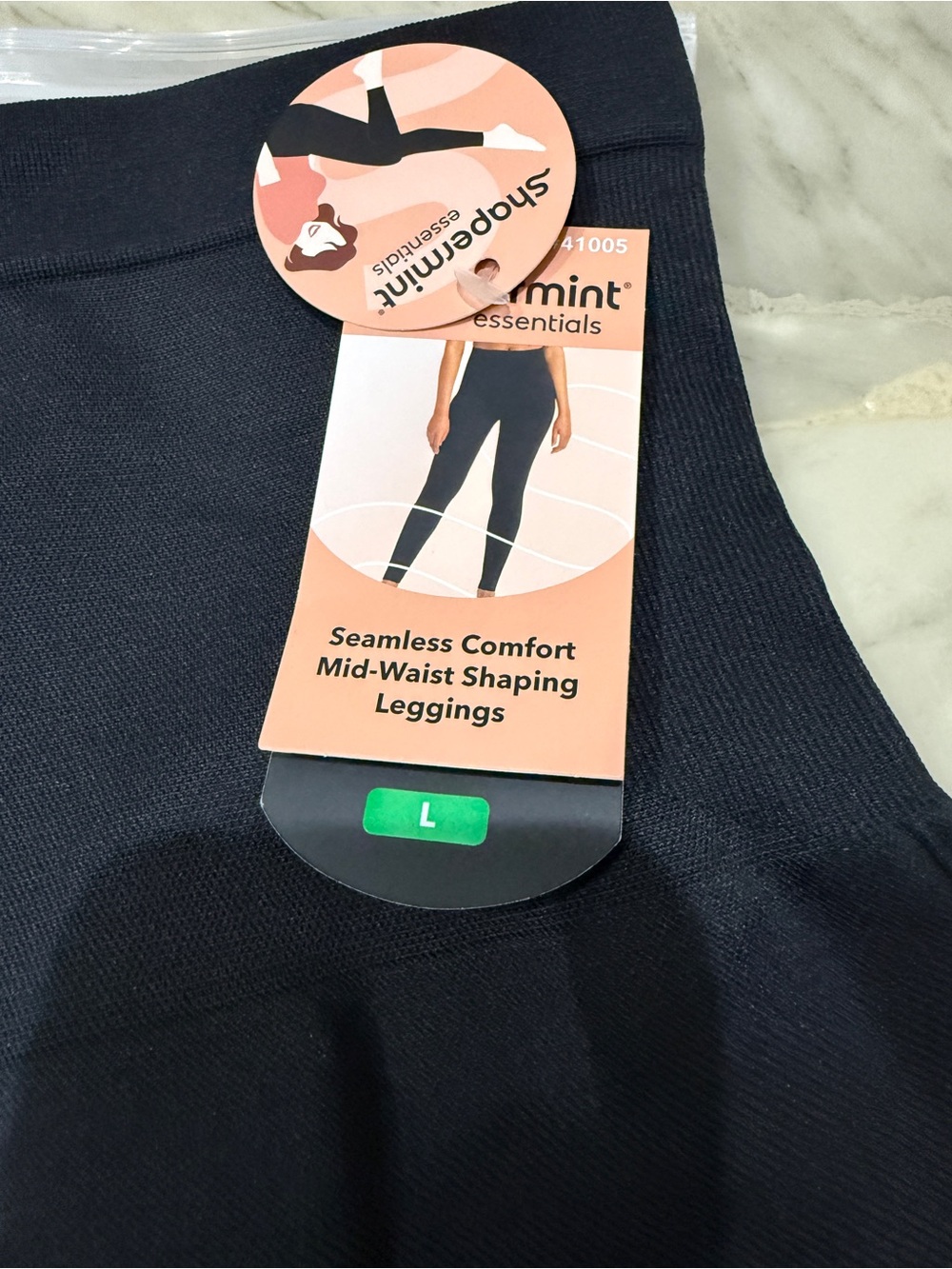 Shapermint Black Seamless Mid-Waist Shaping Leggings - Essentials